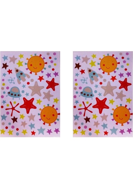 DUVAR ÇIKARTMA STICKER DEKORATİF DUVAR KAĞIDI,SÜS İKİ ADET UZAYLI DESENLİ PVC 70X50X0,5CM