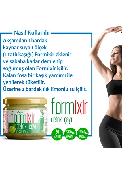 Formixir Detox Çayı 20 Özel Bitki Karışımı 150 gr