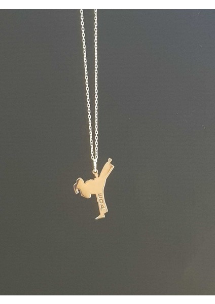 Kişiye Özel Karete,tekvando,judo Dövüş Figürlü 925 Ayar Gümüş Kolye