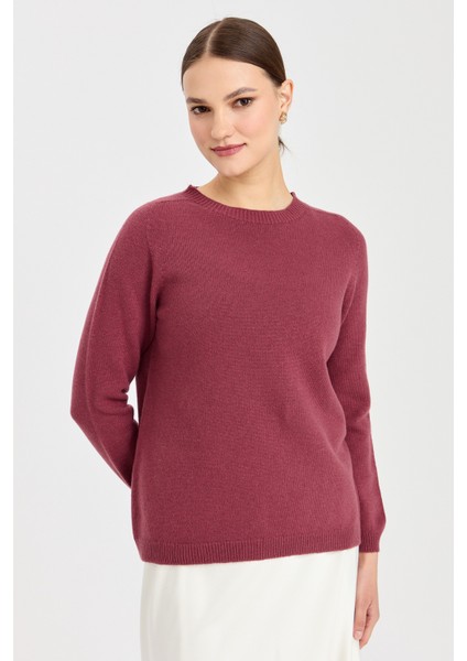 Kadın Sıfır Yaka Klasik Yün Kazak K.g.kurusu fırsatları