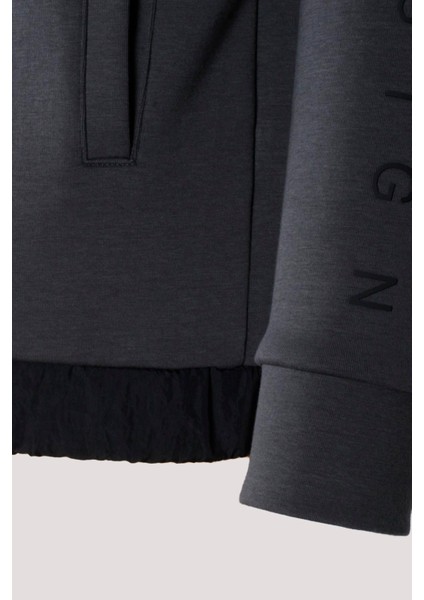 Erkek Eşofman Üstü Füme Doubleface Kumaş Slim Fit Interlok'Lu Hırka Cardigan Ncs Jeans 1639