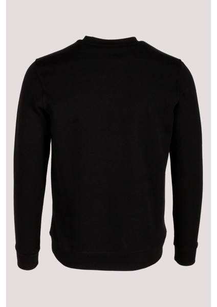 Erkek Sweatshirt Siyah Relaxed Fit Double Face Crewneck Jeans 1640