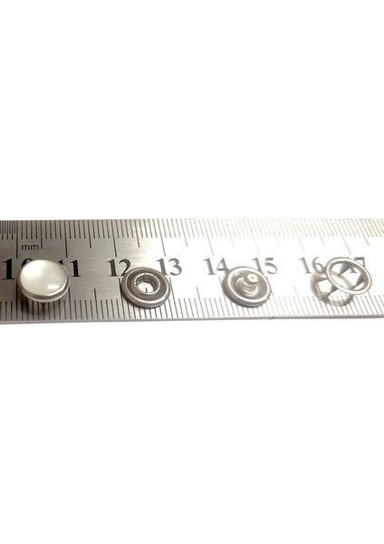 9,5 mm Sedef Kapak Tırnaklı Klikıt Çıtçıt 4'lü Set - Paslanmaz Çelik - 100 Takım