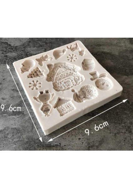 Yılbaşı Silikon Kalıp 13LÜ Geyik Çam Ağacı Şeker Hamuru Sabun Mum Kokulu Taş Pasta Çikolata Kalıbı fiyatları