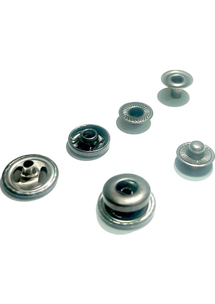 15 mm Kapak 4'lü Çıtçıt Set(Alt Parçalar 12,5 Mm) - Paslanmaz Çelik - Siyah Nikel - 100 Takım