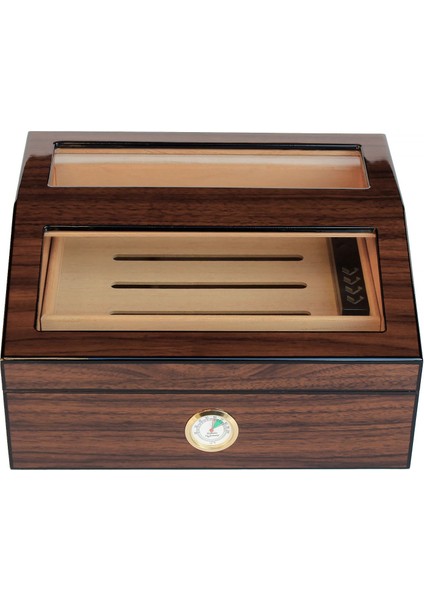 Ispanyol Sediri 2 Kat Camlı Açık Kahverengi Humidor RA93AKHV Puro Kutusu modelleri