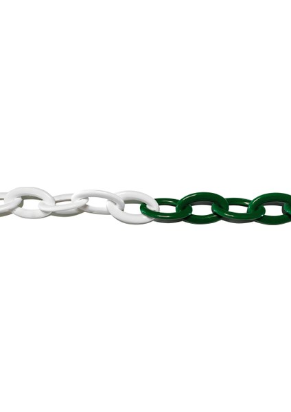 Plastik Zincir 8 mm Yeşil-Beyaz 25 M
