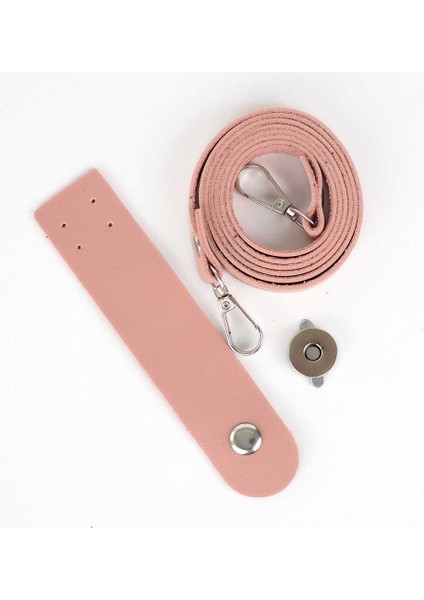 Telefon Çantası Seti 120CM Pudra - Gümüş Kanca