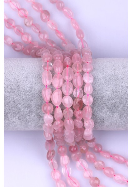 Pembe Kuvars Doğal Taş Dizi Mercimek Kesim