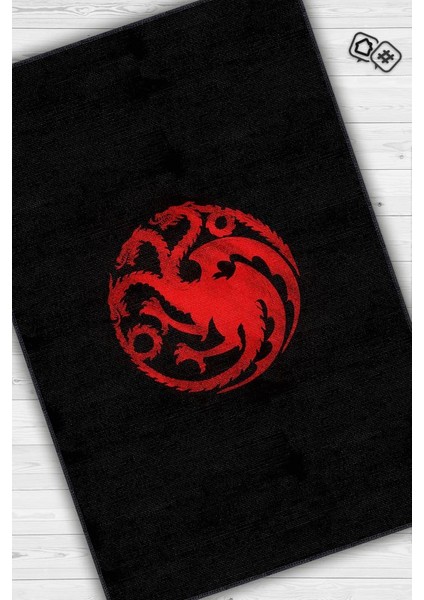 Targaryen Hanedanı Desenli Halı Game Of Thrones Film Halısı Siyah Kırmızı Film Serisi Halı fiyatları
