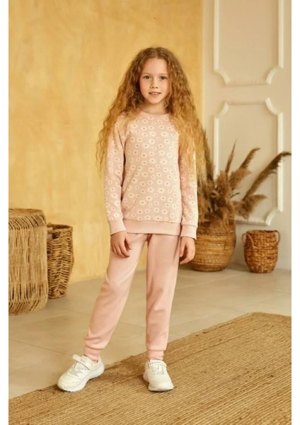 A2927 Kız Çocuk Pembe Pijama Takımı