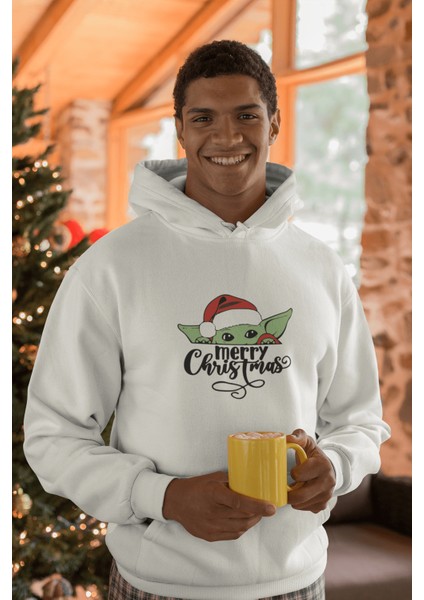 Baby Yoda Christmas Yeni Yıl Kapşonlu Sweatshirt modelleri