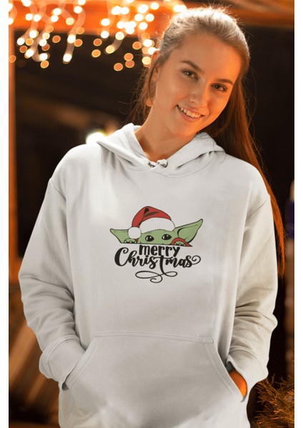 Baby Yoda Christmas Yeni Yıl Kapşonlu Sweatshirt fırsatları