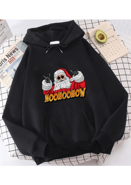 Hohoo Noel Baba Yeni Yıl Kapşonlu Sweatshirt