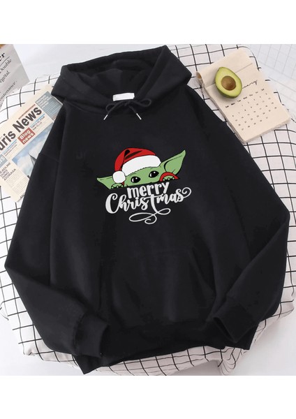 Baby Yoda Christmas Yeni Yıl Kapşonlu Sweatshirt fiyatları