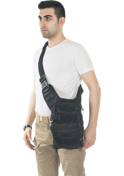 Mıl-Tec Cordura Çok Fonksiyonlu Siyah Omuz Çantası