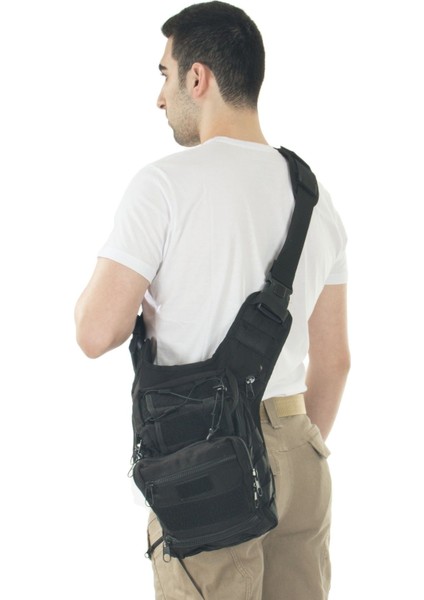Mıl-Tec Cordura Çok Fonksiyonlu Siyah Omuz Çantası