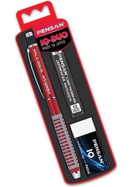 Iq-Duo 0.7 Uçlu Kalem Seti 1 Paket Pensan Iq Duo Versatil Kalem Seti Silgi ve Uç Hediyeli Metal Mekanizmalı