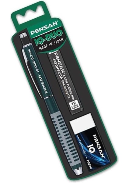 Iq-Duo 0.7 Uçlu Kalem Seti 1 Paket Pensan Iq Duo Versatil Kalem Seti Silgi ve Uç Hediyeli Metal Mekanizmalı