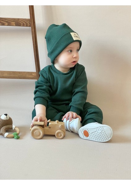 Pamuk Bereli 3'lü Takım Bebek ve Çocuk Nefti Yeşil modelleri