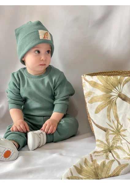 miababy Pamuk Bereli 3'lü Takım Bebek ve Çocuk Yeşil