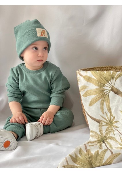 Pamuk Bereli 3'lü Takım Bebek ve Çocuk Yeşil