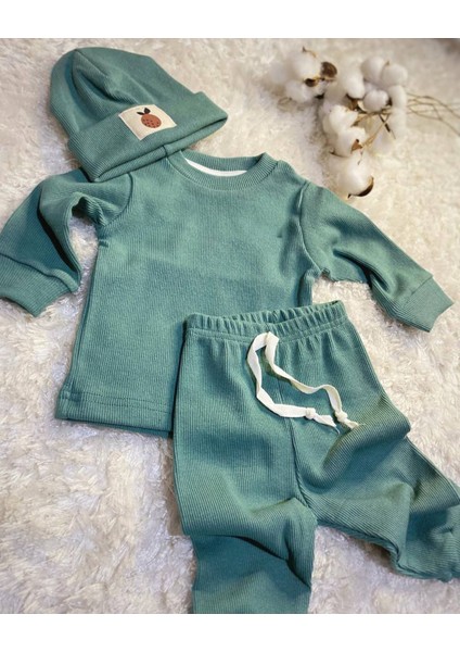 Pamuk Bereli 3'lü Takım Bebek ve Çocuk Yeşil modelleri
