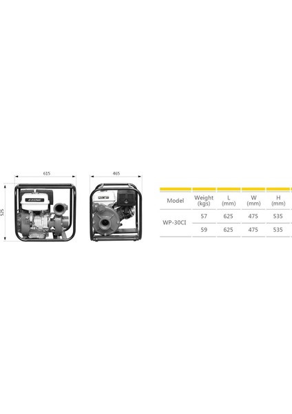 WP-30CI Yüksek Basınçlı Döküm Pompalı Su Motoru 80 mt