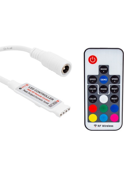 12 VOLT RF KÜÇÜK MODÜLLÜ UZAK MESAFE ALGILAMALI RGB LED KONTROL DEVRESİ