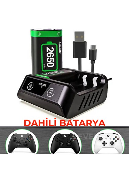 Xbox Kol Gamepad Şarj Edilebilir Piller 2650mAh Xbox One / S / X Serisi Kol Uyumlu Şarj İstasyonu