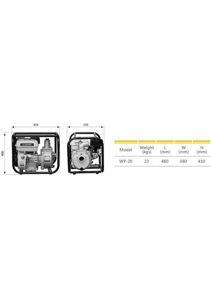 Wp-20 Benzinli Su Motoru 2 Parmak