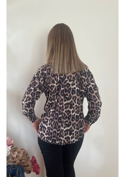Leopar Desenli Saten Gömlek fiyatları