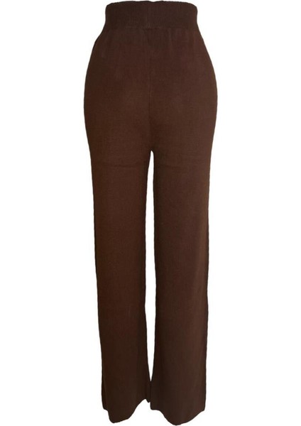 Standart Beden Beli Lastikli Triko Yüksek Bel Yumuşak Dokulu Pantolon
