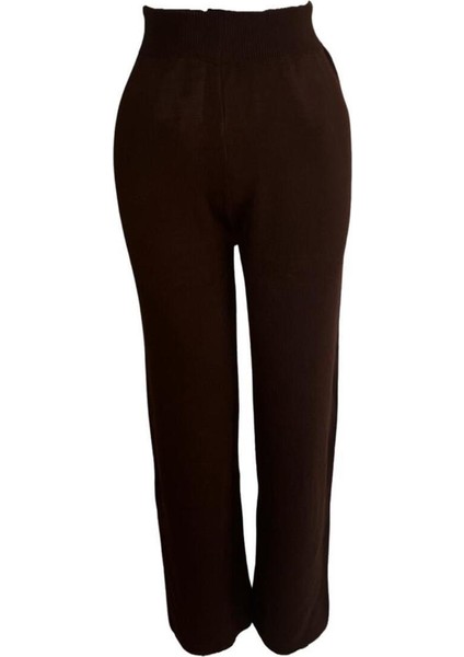 Standart Beden Beli Lastikli Triko Yüksek Bel Yumuşak Dokulu Pantolon