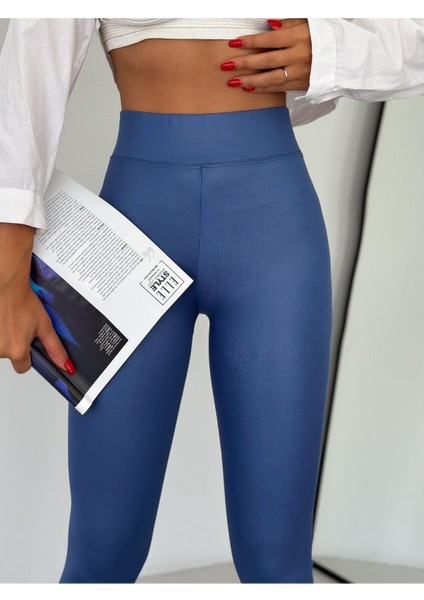 Dalgıç Kumaş Toparlayıcı Deri Görünümlü Sıvama Tayt indirimleri