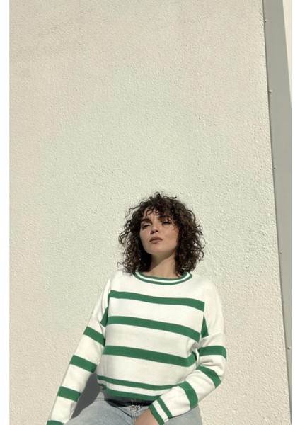 Çizgili Crop Triko Kazak fiyatları