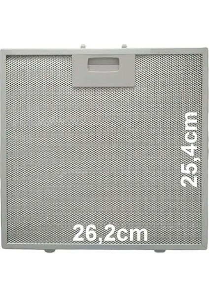 Davlumbaz Yağ Filtresi / Aspiratör Metal Tel Filtre 26,2X25,4 (Orijinal / Gri Çerçeve / Adetli)