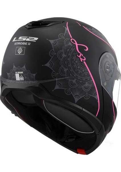 Strobe 2 Lux Mat Siyah-Pembe Kask