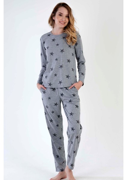 Gri Kadın Uzun Kollu Pijama Takımı fiyatları