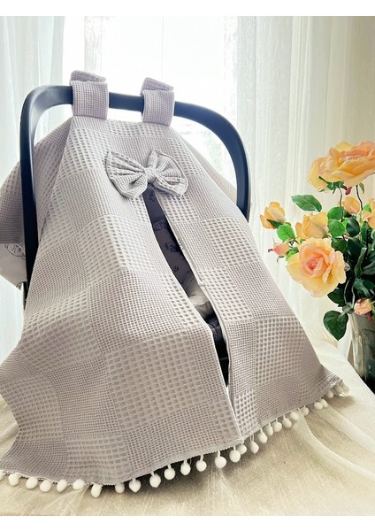 Bebek %100 Pamuk Poplin Waffle Puset Örtüsü _ Tavşan Desen fiyatları