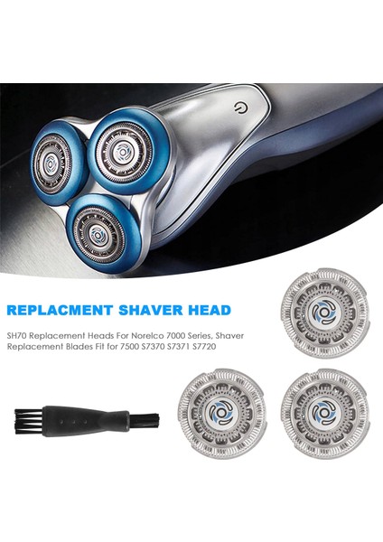 Philips Norelco 7000 Serisi Için SH70 Yedek Kafalar, Tıraş Makinesi Yedek Bıçakları 7500 S7370 S7371 S7720 Için Fit (Yurt Dışından) fırsatları