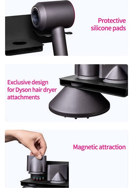 Saç Kurutma Makinesi Tutucu Duvara Monte Banyo Fön Makinesi Tutucu Depolama Rafı Dyson Süpersonik Saç Kurutma Makinesi (Yurt Dışından) fiyatları