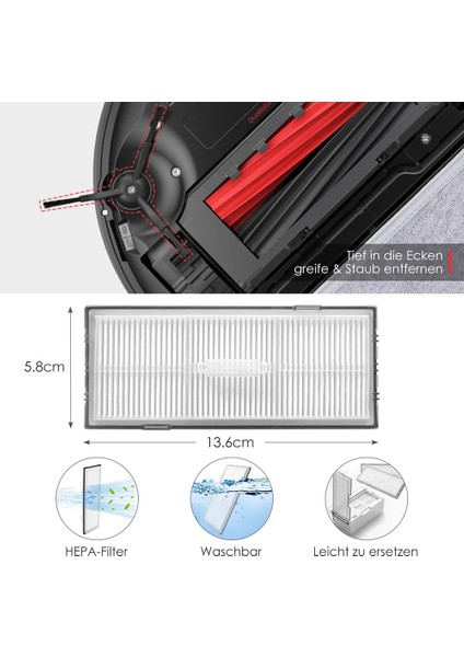 Roborock S8 Pro Ultra Aksesuar Seti, Yedek Parça Robot Süpürge Yedek Parçalar Robot Süpürge (Yurt Dışından)