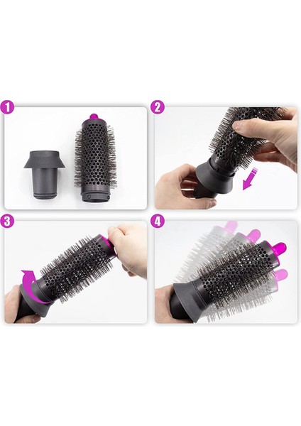 Dyson Airwrap Şekillendirici / Süpersonik Saç Kurutma Makinesi Aksesuarları Için Silindir Tarak ve Adaptör, Saç Maşası Aracı, Altın ve Gri (Yurt Dışından)
