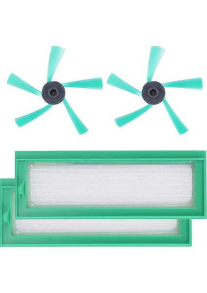 Adet/grup Robotlu Süpürge Parçaları Vorwerk Kobold VR200 VR200 Yedek Hepa Filtre + 2 Yan Fırça (Yurt Dışından)