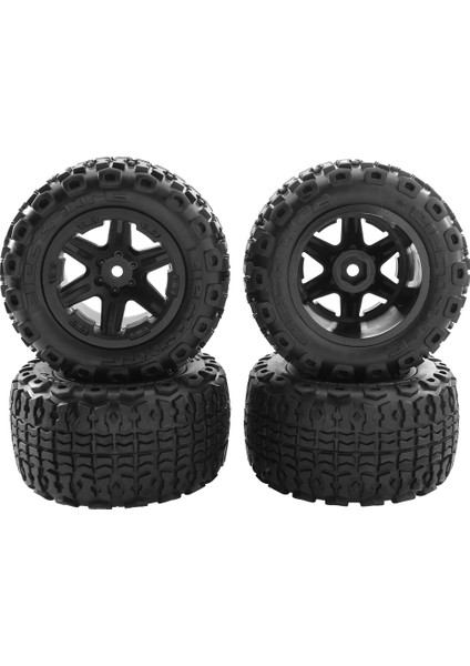 4 Adet 104MM 1/10 Canavar Kamyon Buggy Lastikleri Tekerlek 12MM Hex Traxxas Hsp Hpı Tamiya Kyosho Wltoys Yükseltme Parçaları, Siyah A (Yurt Dışından)