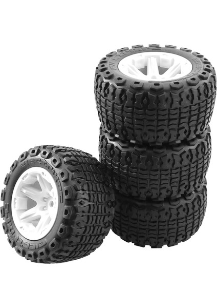 4 Adet 104MM 1/10 Canavar Kamyon Buggy Lastikleri Tekerlek 12MM Hex Traxxas Hsp Hpı Tamiya Kyosho Wltoys Yükseltme Parçaları, Siyah A (Yurt Dışından)
