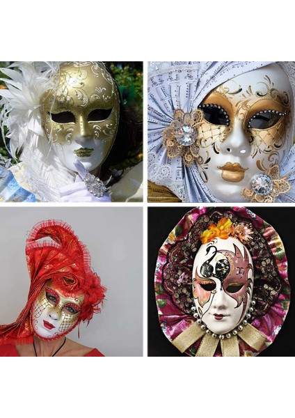 Beyaz Maske, 12 Adet Cadılar Bayramı Tam Yüz Maskesi Boş Dıy Maske Dans Cosplay Parti Süslemek Için Düz Masquerade Kağıt Maske (Yurt Dışından) fiyatları