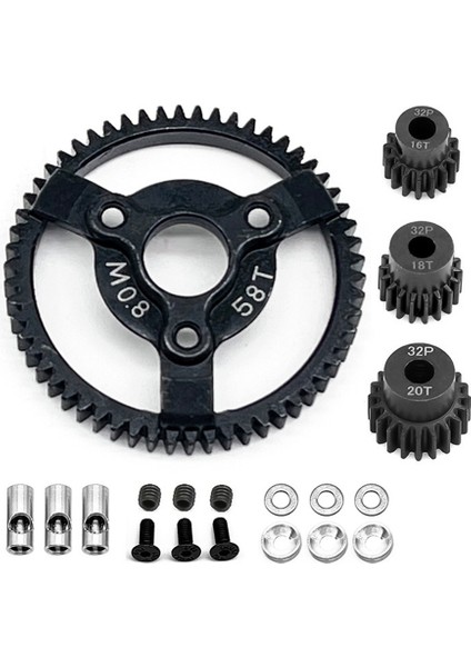Traxxas Slash 2WD Vxl Bandit Rustler Stampede Drag Slash Için Pinyon Dişlili Çelik 0.8m 32P Düz Dişli, 58T (Yurt Dışından)