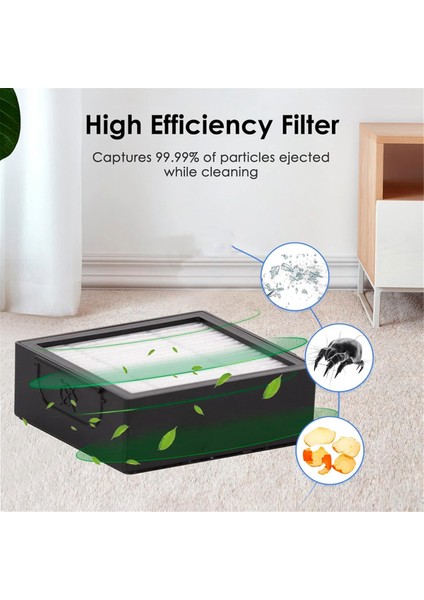 Roomba Combo J7 Plus Robot Süpürge Için Filtre Kiti Çok Yüzeyli Kauçuk Fırçalar Hepa Filtreler Paspas Pedleri Yan Fırça (Yurt Dışından)